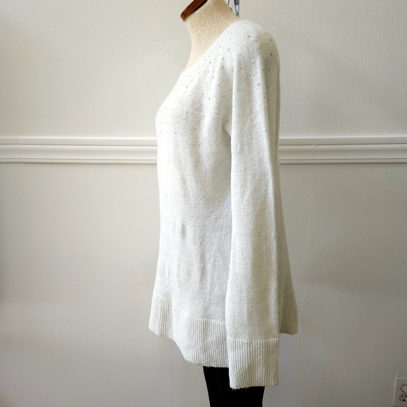 Apt. 9 White Sweater Silver With Studs size XL - Picture 3 of 9